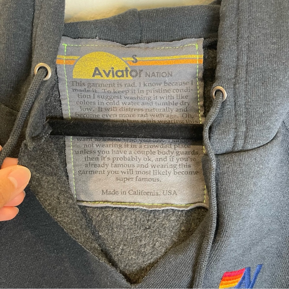 Aviator Nation Hoodie Size Small Dark Blue Split-… - image 4